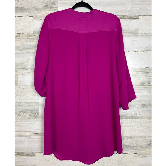 Trina Turk womens medium Kaiko 3/4 Sleeve Half-Zip mini dress lightweight crew - Picture 3 of 8